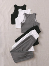 3sets Tank Top & Sweatpants Lounge Set